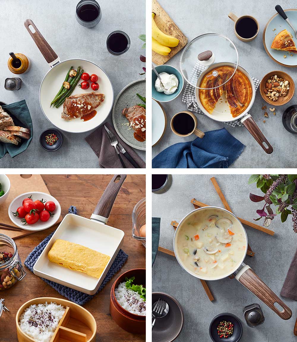 ウッドビー グリーンパン フライパン・エッグパン・ソースパン 4点