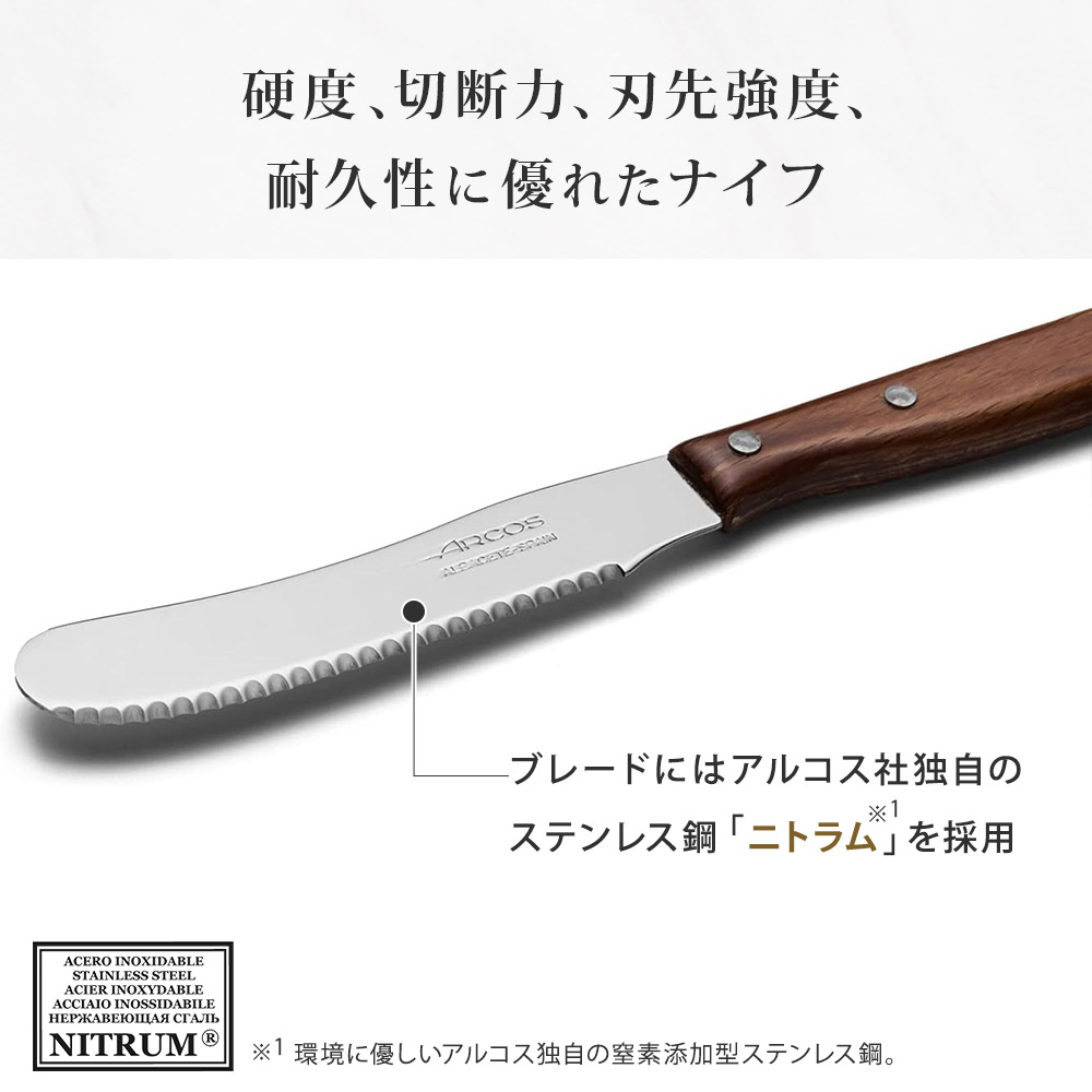 【Alvin アルヴィン】純銀 バターナイフ １本／マジェスティック アルコス ラティーナ バターナイフ 9cm ARCOS メール便 送料無料