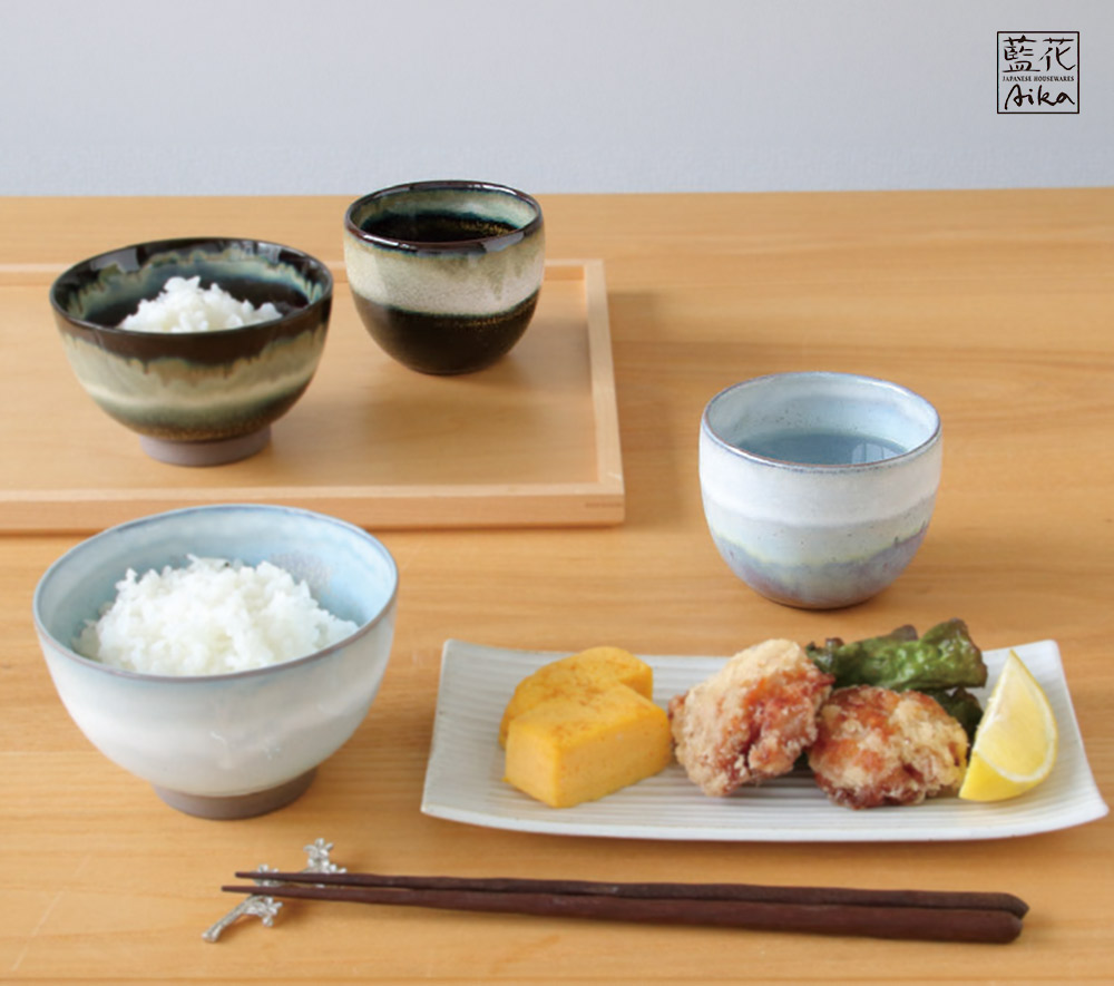 カップ杯形ペロペロ5個 オーロラ 呑兵衛カップ 波佐見焼 藍花【 マグカップ コップ 酒器