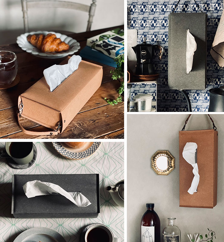 ボックスティッシュケース 吊り下げベルト付き WPB BOX TISSUE CASE