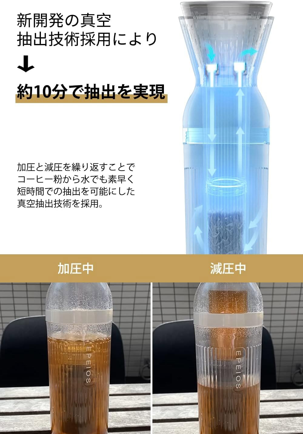 コールドブリューメーカー　 EPEIOS HummingBird EPEIOS コールドブリューメーカー 350ml 電動水出しコーヒー