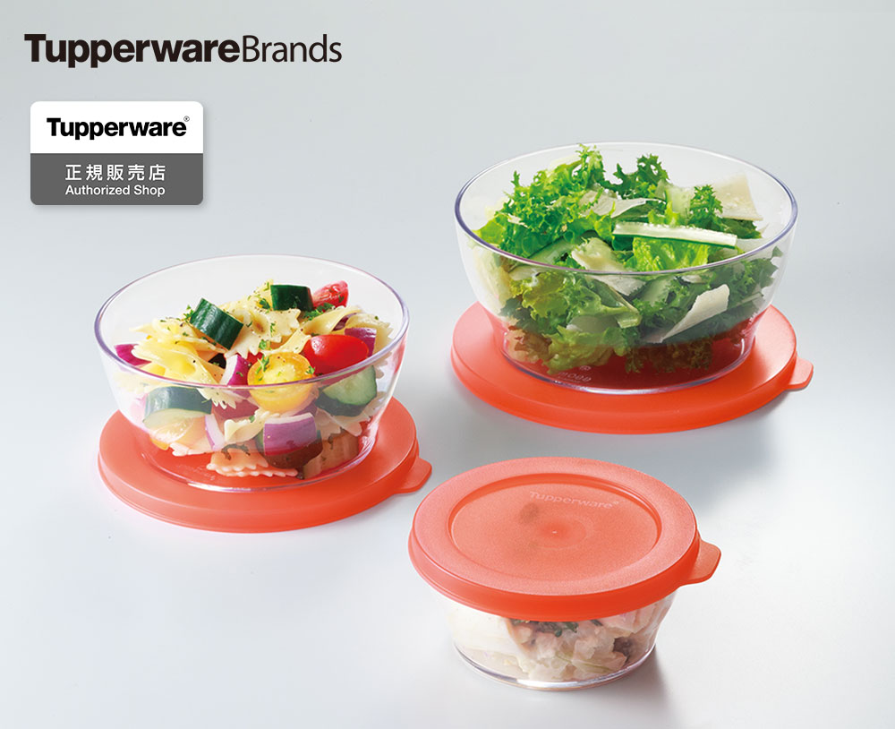 タッパー クリスタルディッシュ SML ギフト 3個セット Tupperware タッパーウェア B1144-00　保存容器 セット 密封容器  プラスチック サラダボウル デザート