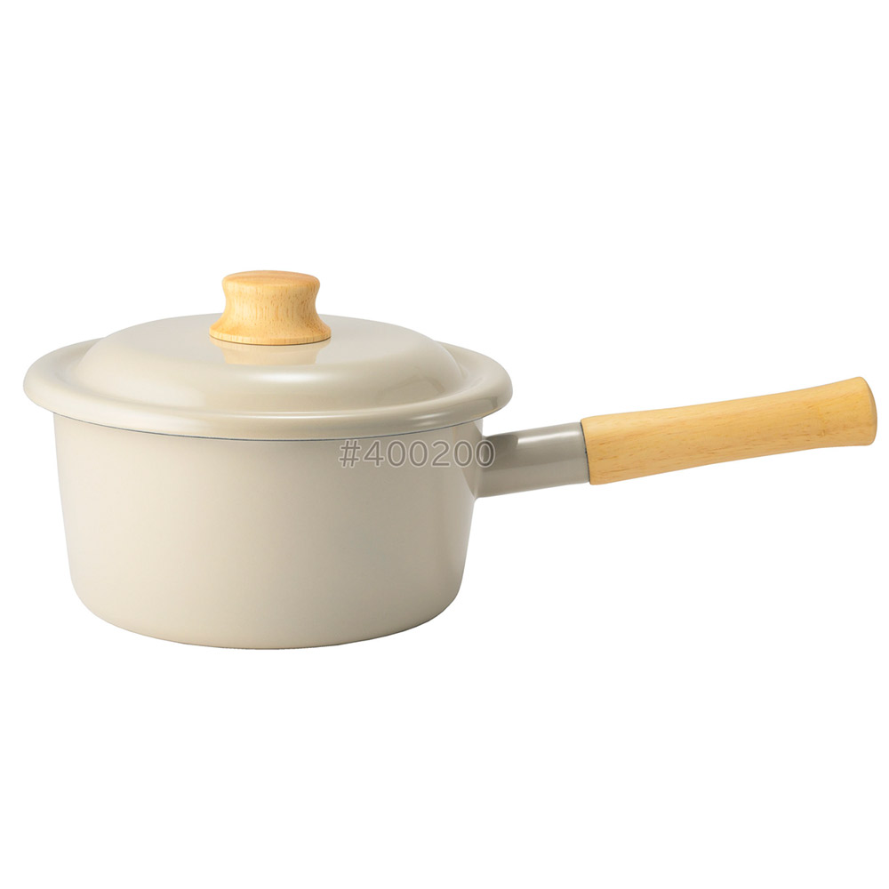 富士ホーロー コットンプラス 18cmソースパン 蓋付き ガス火 IH対応