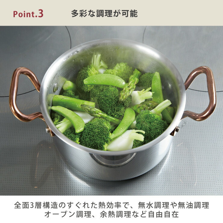 Vita Craft（ビタクラフト） ディア 両手鍋 深型 16cm 2.5L IH対応