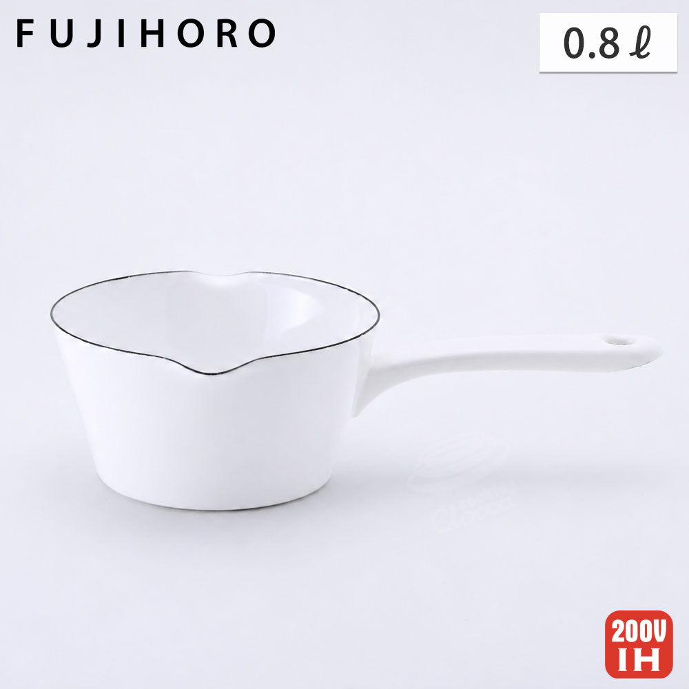 富士ホーロー 目盛付き ミルクパン 14cm ホーロー IH対応 0.8L メモリ