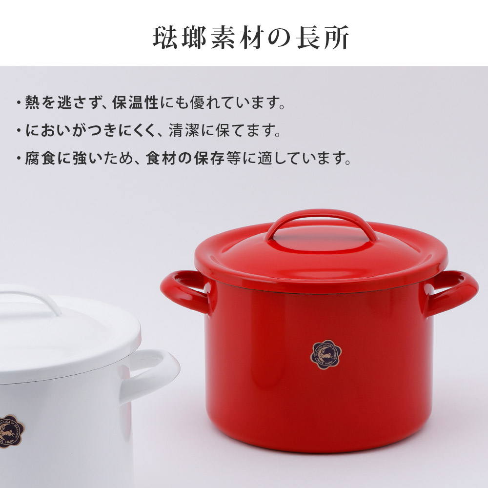 月兎印 ホーロー シチューポット 21cm 5L IH対応 IH 200v対応