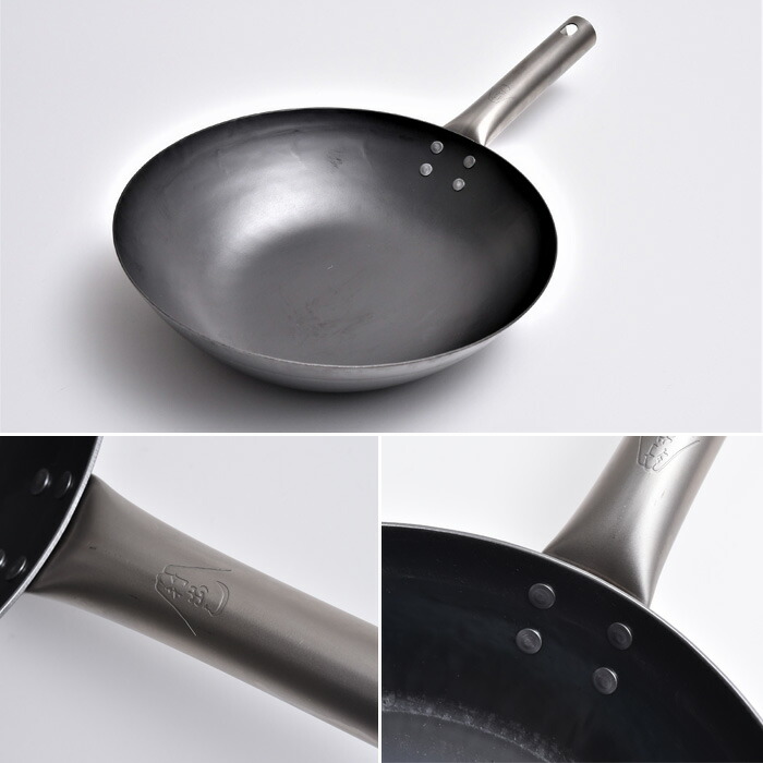 打ち出し窒化加工 深型フライパン チタンハンドル27cm IH対応 山田工業