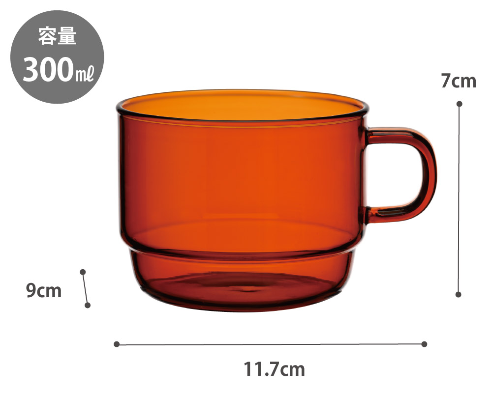 HARIO（ハリオ） カラーズ スタックマグカップ 300ml 耐熱ガラス HARIO