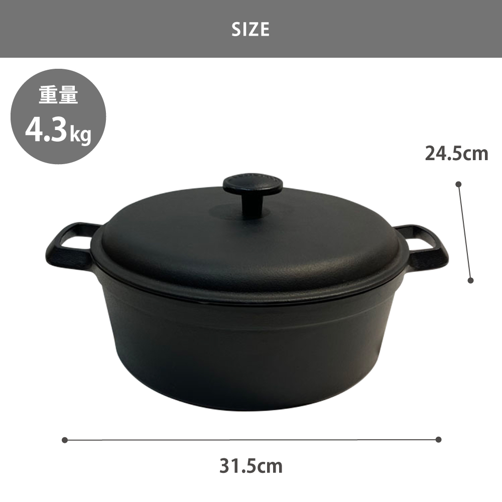 岩鋳（IWACHU） ファミリーシチューパン 23cm 南部鉄器 直火 IH対応 鉄