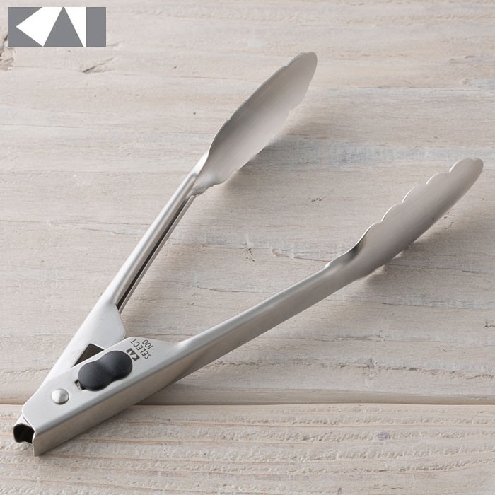 新品　銅製　十能　未使用　トング付き 貝印 セレクト100 ミニトング 18cm DH3116 ステンレストング kai
