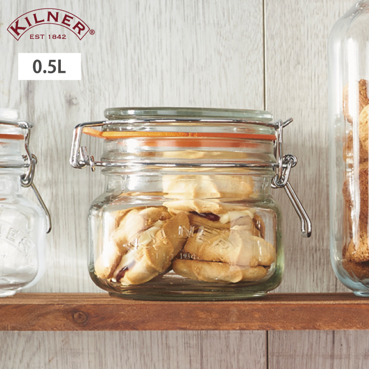 キルナー スクエア クリップトップスパイスジャー 0.5L 38-2023-00 KILNER SQUARE CLIPTOP SPICE JAR　 ジャム瓶 ガラス 保存容器 煮沸消毒