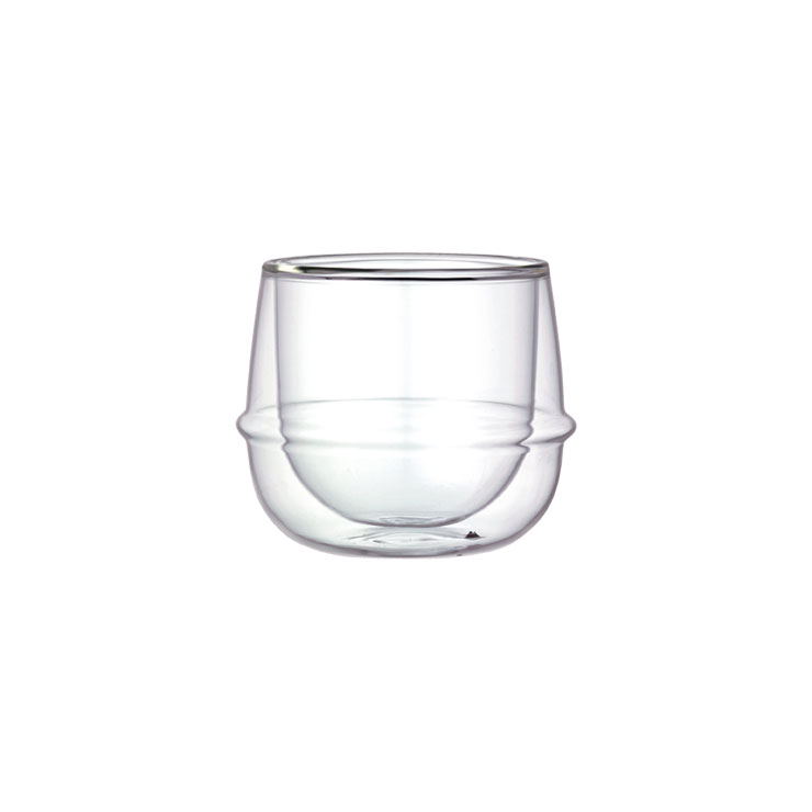 キントー クロノス ダブルウォール ワイングラス 250ml 23108 KINTO KRONOS　グラス 低い ガラス 耐熱 二重構造