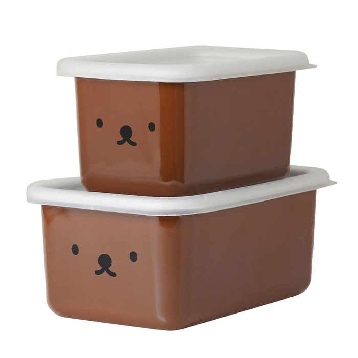 富士ホーロー ミッフィー ボリス フェイス 深型角容器 2個セット miffy