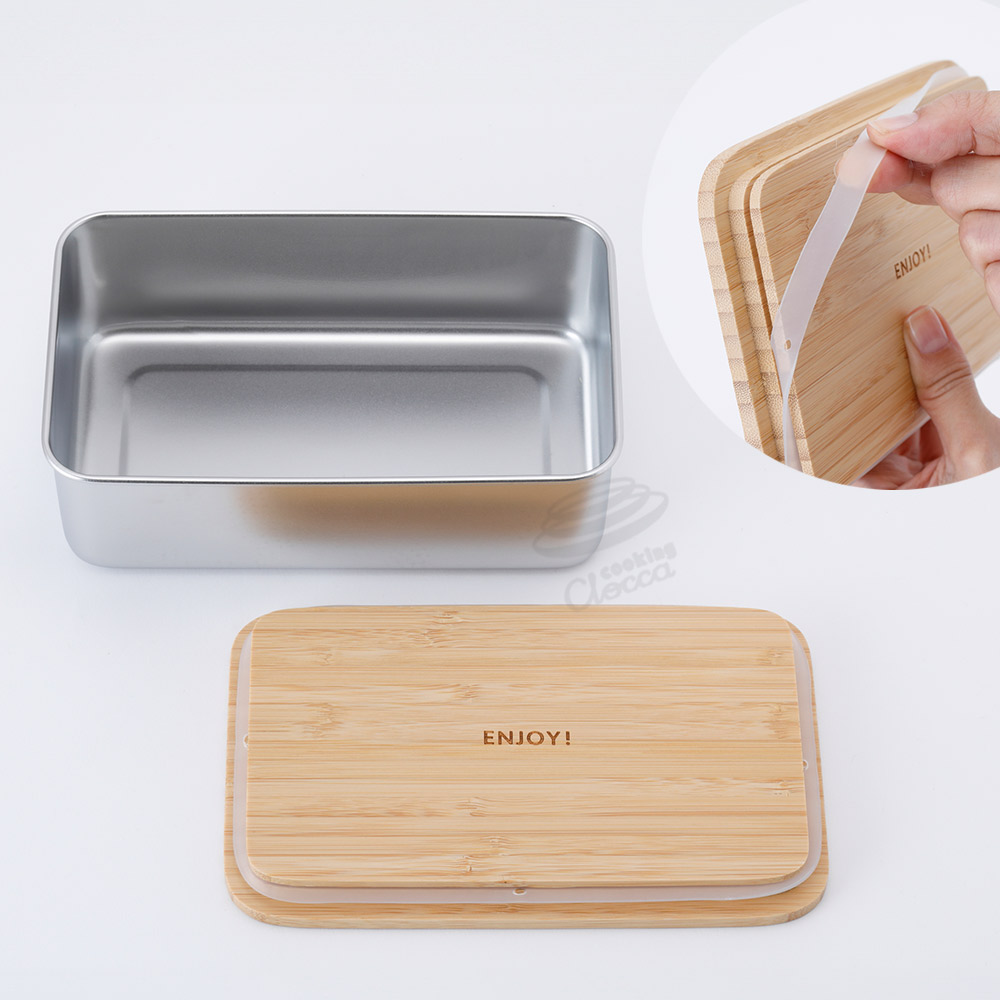 ののじ ステンレスランチボックス レクタングル 950ml 木蓋 NONOJI