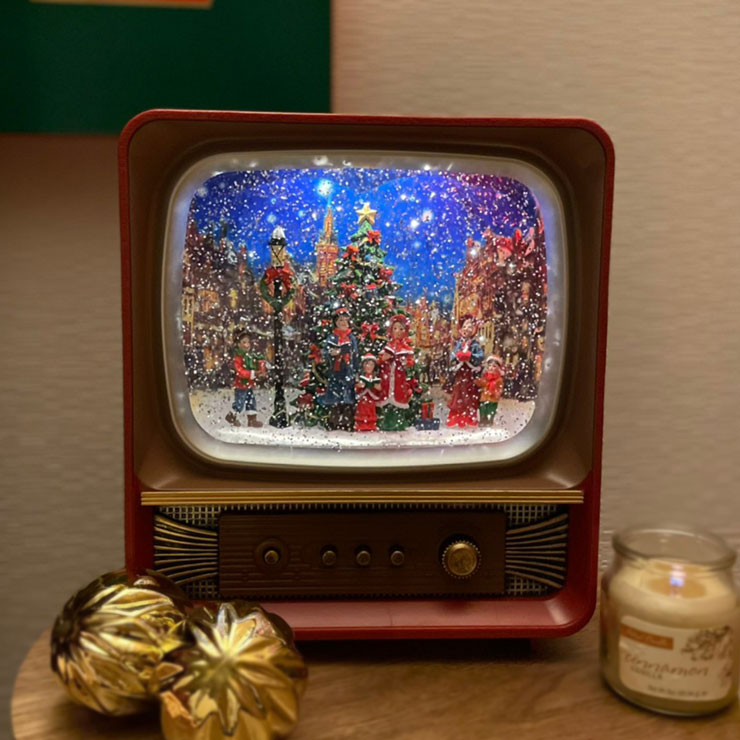 クリスマスウォーターグローブ Red TV オルゴール スノードーム