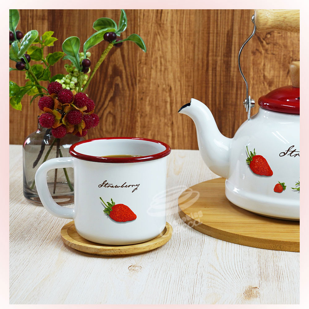 富士ホーロー ストロベリーシリーズ 8cmマグ 【ホーロー マグカップ