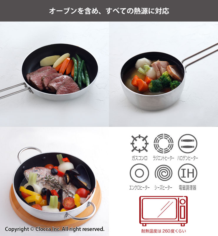北陸アルミニウム テーブルオン IH対応 調理器具 18cm セット 鍋セット