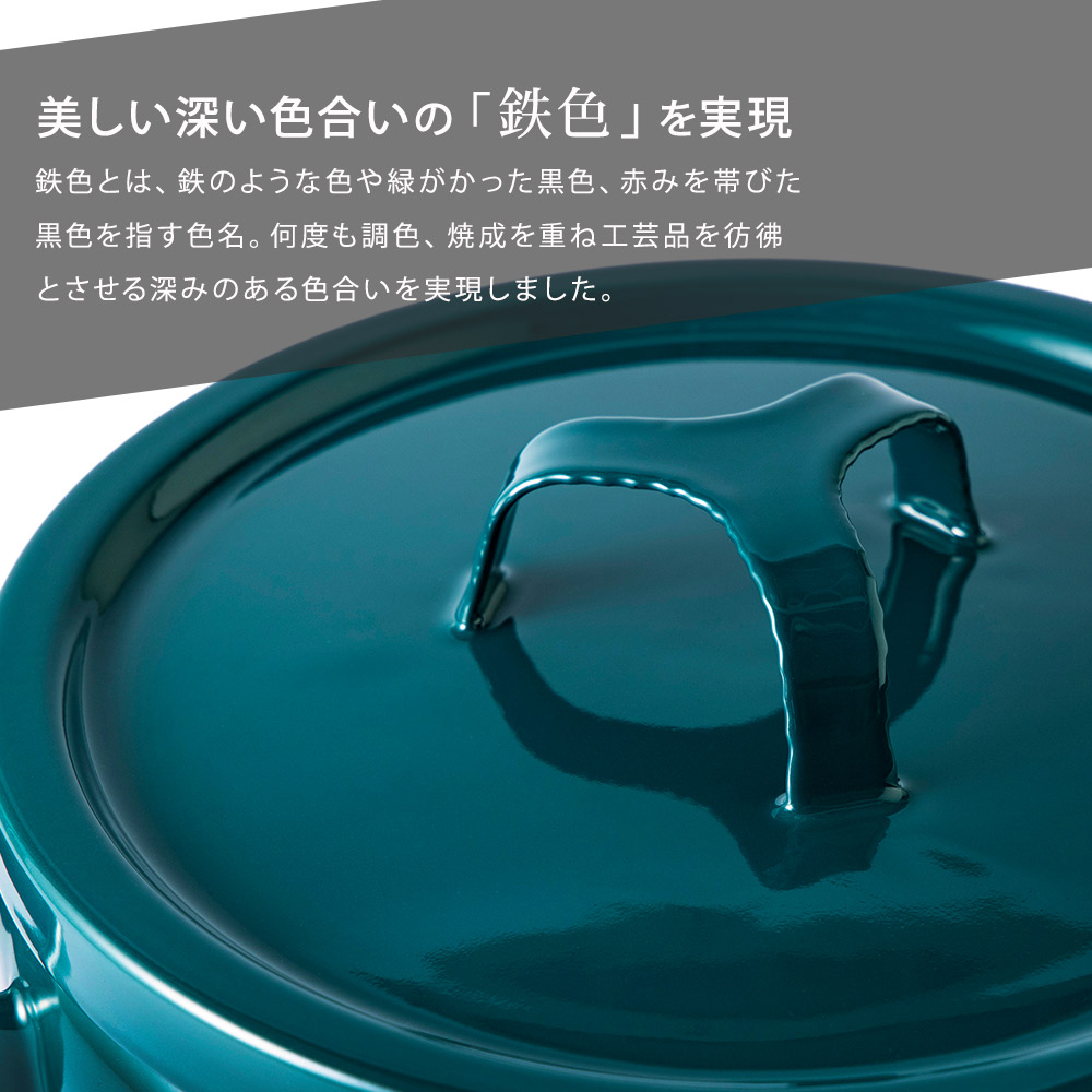 協和工業 ブレッド缶 ホーロー グリーン 新品未使用 富士ホーロー 匠シリーズ 両手鍋 20cm 3L 浅型 ホーロー フタ付き ガス