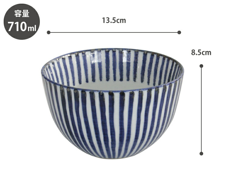 【ポイント10倍】 小 多用丼 千筋 波佐見焼 藍花 お皿 ボウル 丼ぶり どんぶり 食器