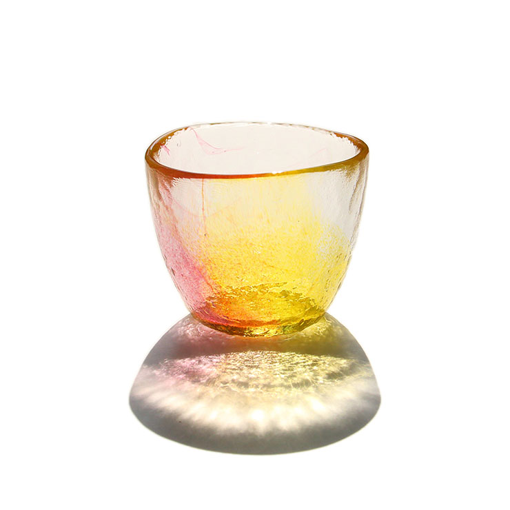 骨董 レトロ 時代ガラス ピーコックブルー アラレ霰 プレス 水飲み