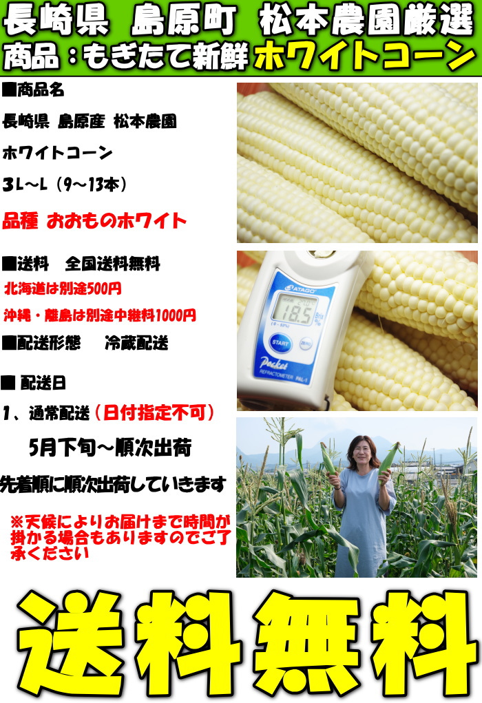 長崎ホワイトコーンスペック