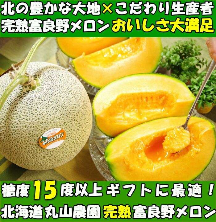 メロン 北海道 お中元 ギフト 赤肉 特大 富良野 1玉 約2.3〜3.5