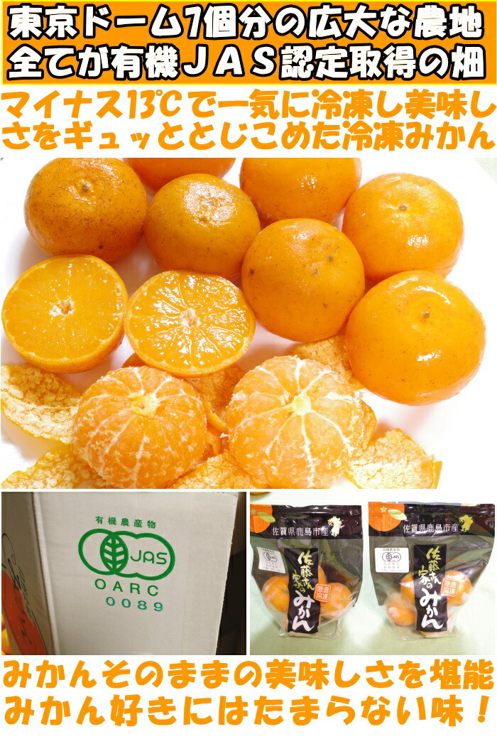 みかん 冷凍みかん 国産 有機 JAS認証 無農薬 甘い 糖度 冷凍