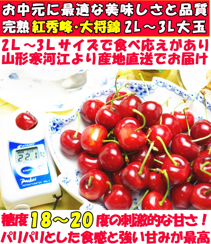ゆきゆき様専用 山形県産 さくらんぼ 大将錦1kg 秀品+紅秀峰