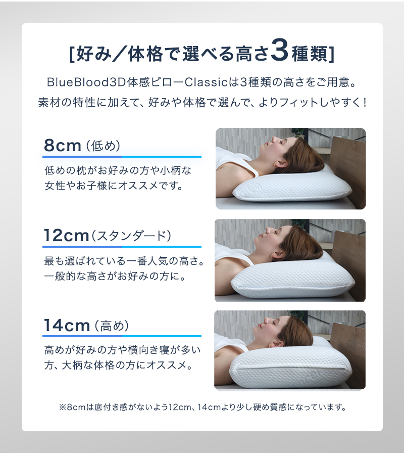 ブルーブラッド3種類の高さとタイプ