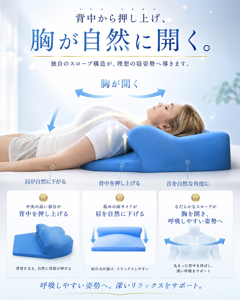 BlueBlood（ブルーブラッド） 枕 まくら 背中まである 背中のこり