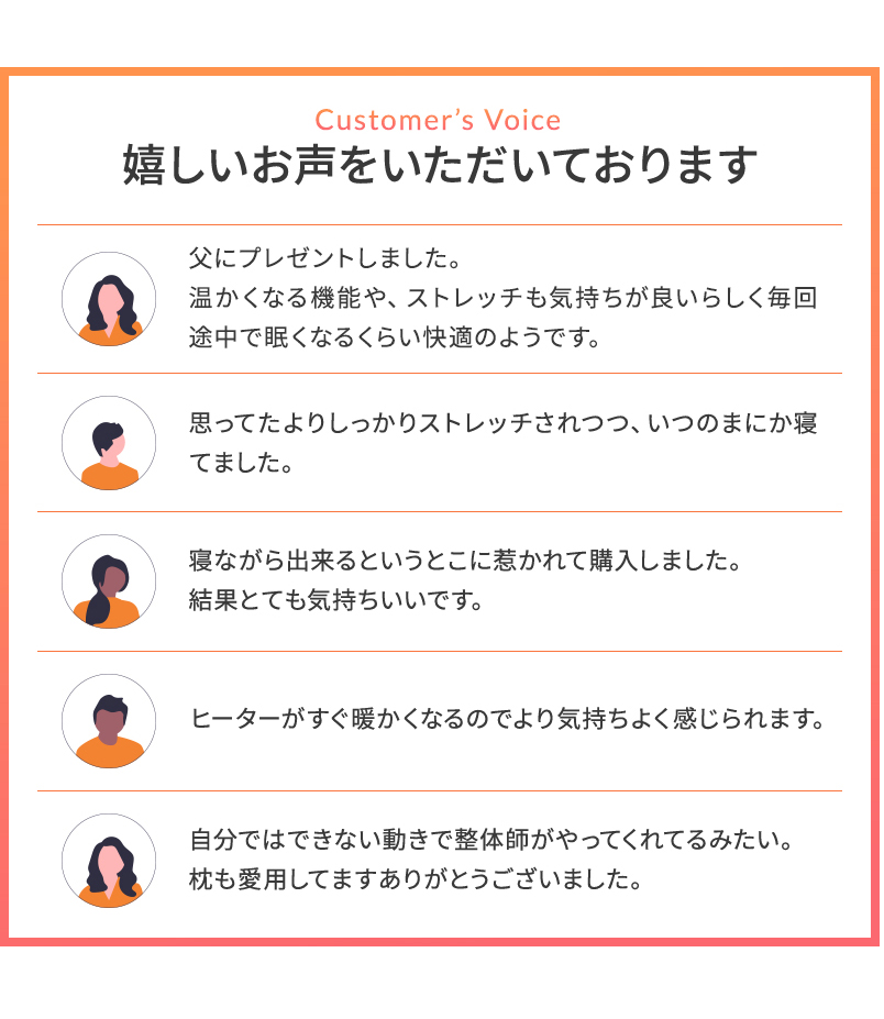 お客様より嬉しい声をいただいております