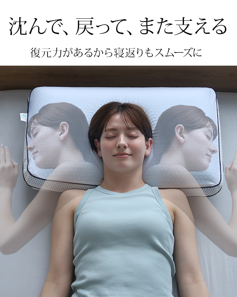 枕 ブルーブラッド チルリズム リバーシブル ひんやり オールシーズン 洗えるカバー  肩こり 首こり 快眠   ギフト プレゼント 実用的  ChillRhythm | BlueBlood | 16