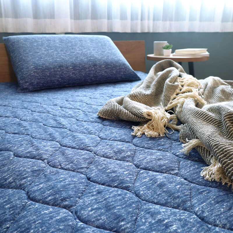 敷パッド 枕パッド セット 敷きパッド シングル 綿100％ 霜降り柄敷きパッド+枕カバーセット 日本製 Palt パルト  :102-0003:CoolZON もっと眠りを楽しもう 通販 