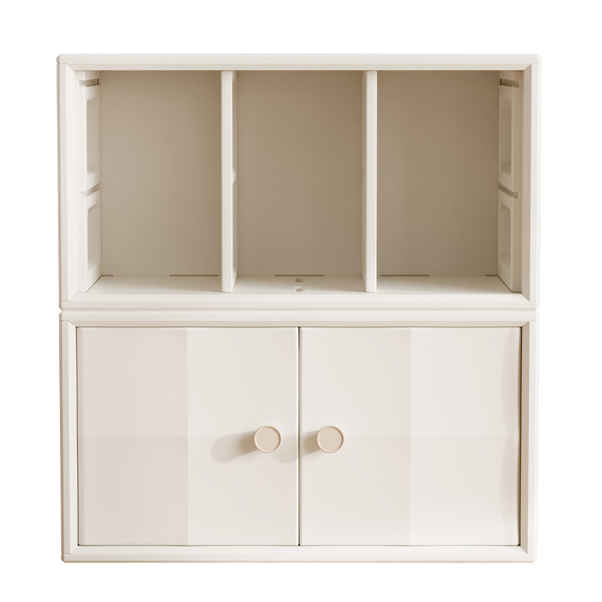 超人気！【ABCD-2梱包】積み重ね収納 収納棚 扉付き おもちゃ箱 White 超人気！【ABCD-2梱包】積み重ね収納 収納棚 扉付き おもちゃ