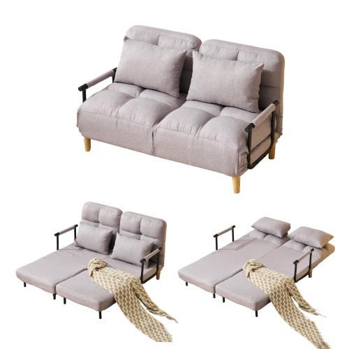 ソファベッド 折りたたみ 3WAY ファブリック生地 カウチソファー 肘