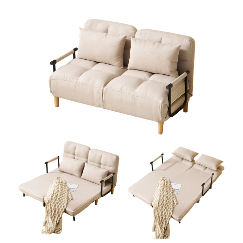 ソファベッド 折りたたみ 3WAY ファブリック生地 カウチソファー 肘