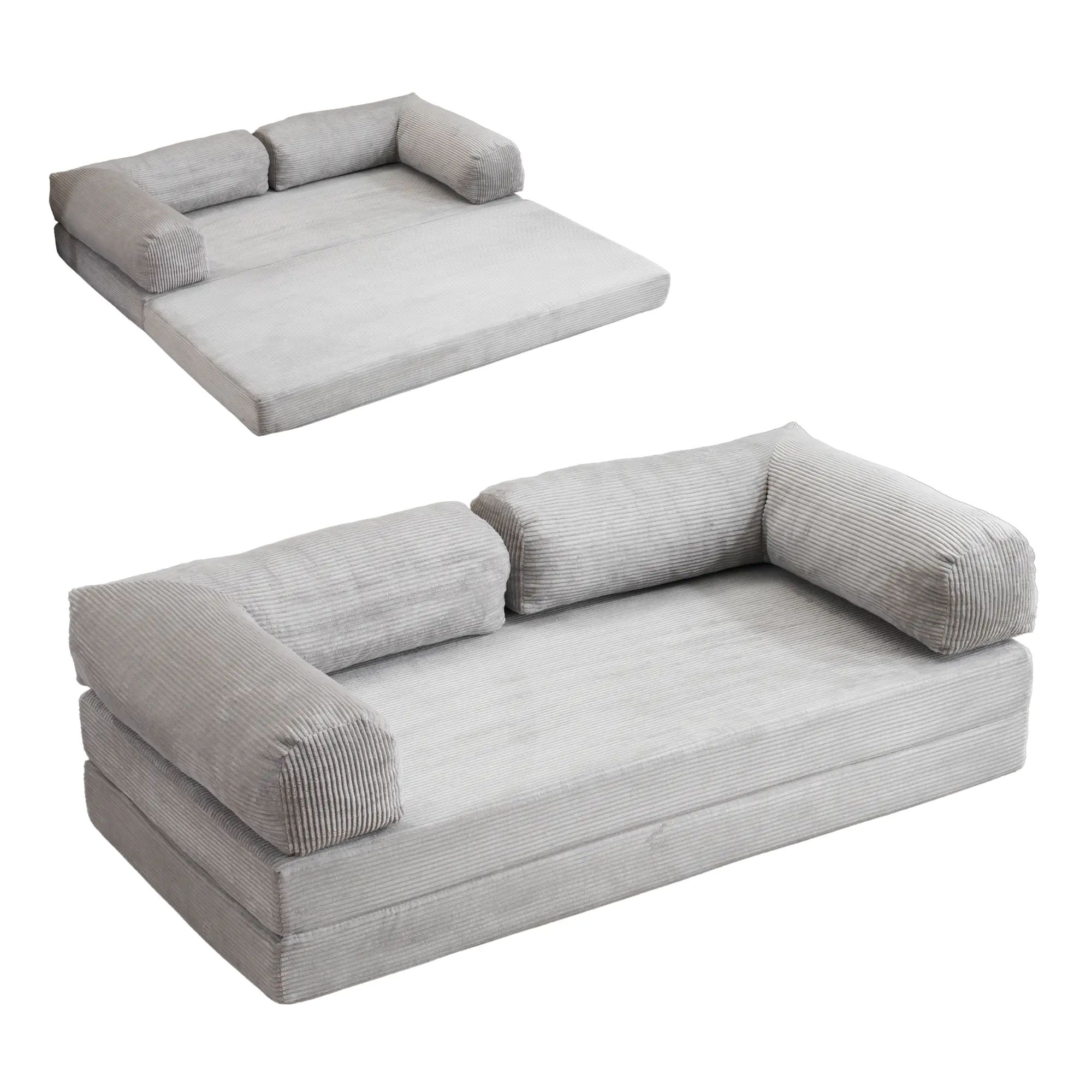 BTM ソファベッド 完成品 組立て不要 二人掛け 三人掛け フロアソファ