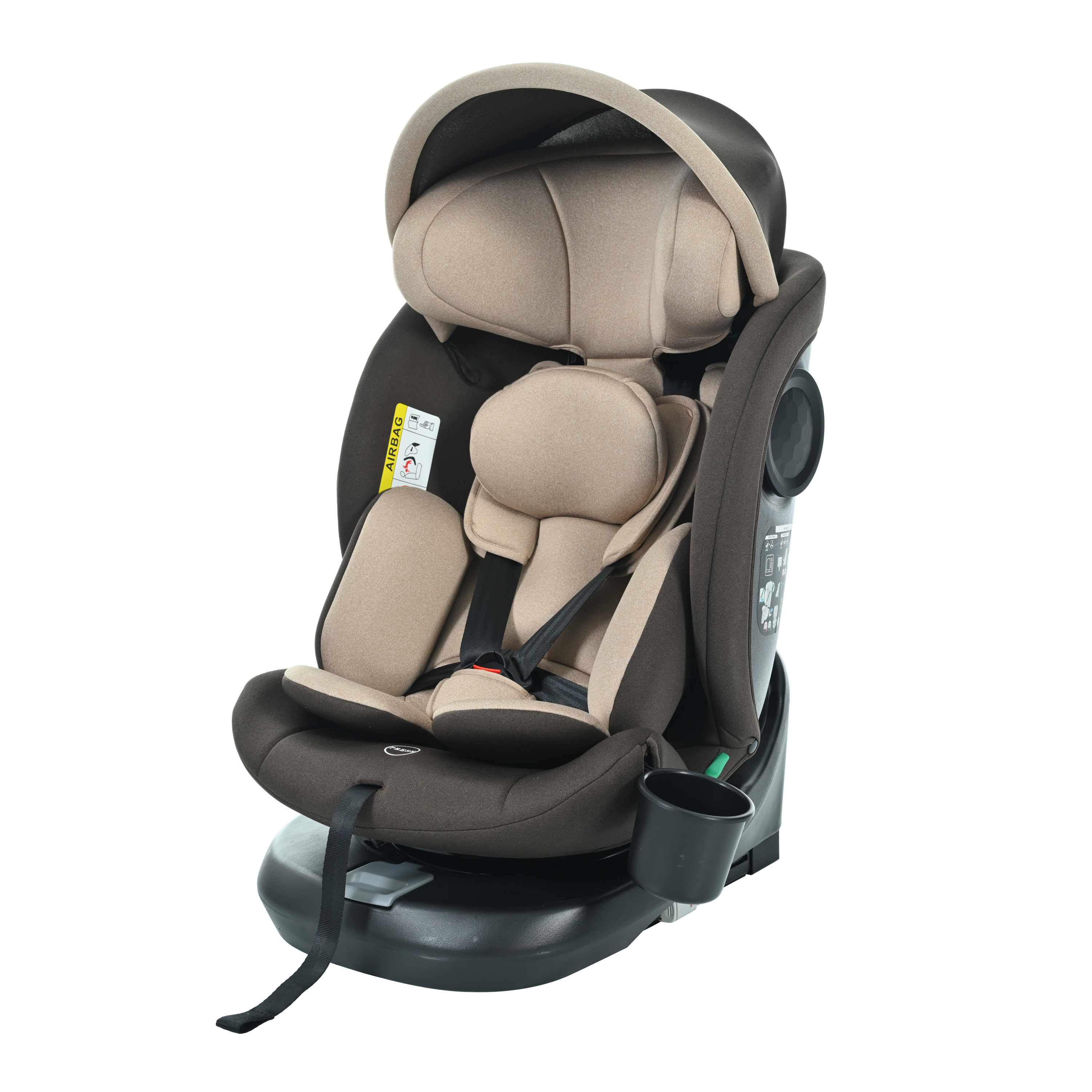 チャイルドシート 新生児 ISOFIX 0歳〜12歳 360度回転式 40〜150cm ジュニアシート 調節可能 洗える キャノピー付き ベビーシート  ドリンクホルダー付き : pp311761 : Coomo - 通販 - Yahoo!ショッピング