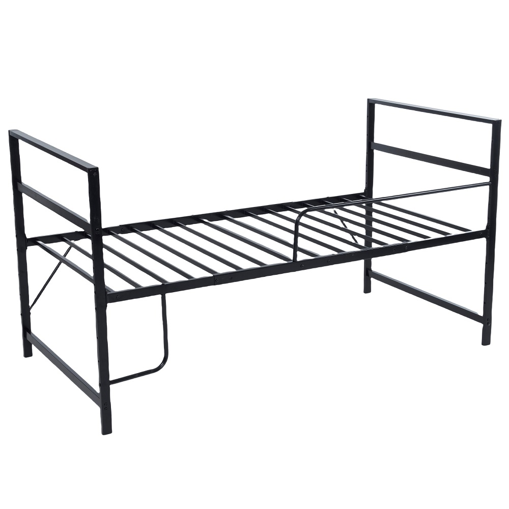 パイプベッド シングル ロータイプ 一人暮らし 耐荷重 120kg BLACK