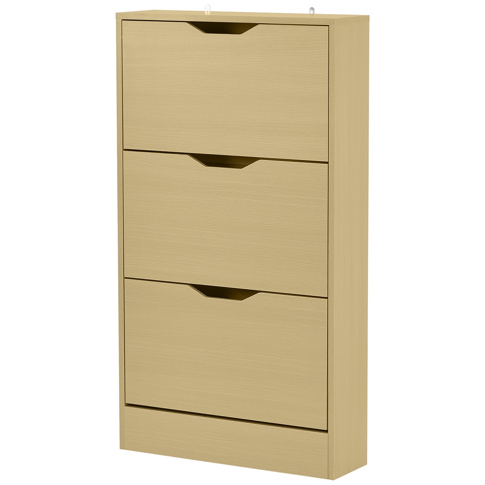 シューズボックス 下駄箱 超薄型 3段 奥行き17cm シューズラック 収納