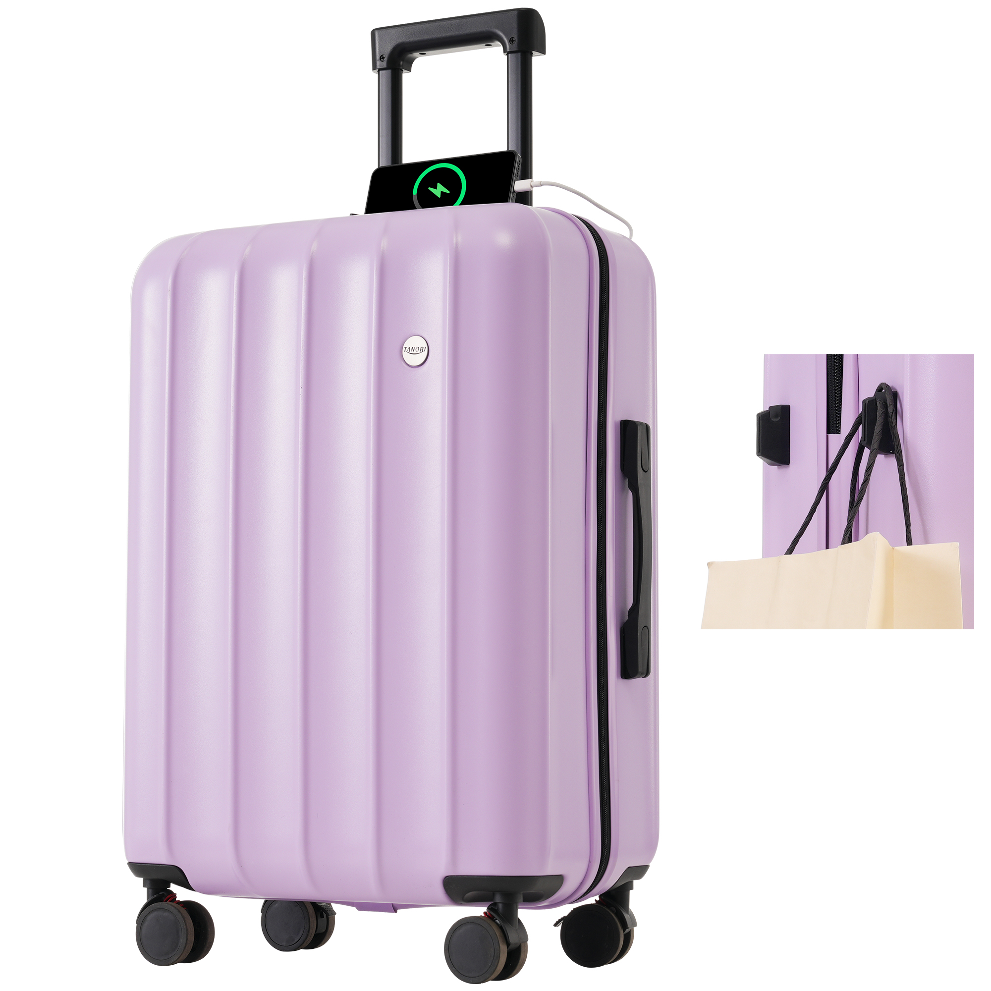 スーツケース Lサイズ キャリーケース 8-14日宿泊 キャリーバッグ USBポート フック付き 超軽量 ストッパー付き TSAローク搭載 旅行