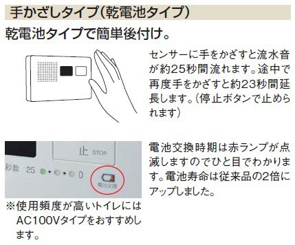 在庫あり] YES400DR TOTO トイレ用擬音装置・音姫 手かざし・露出