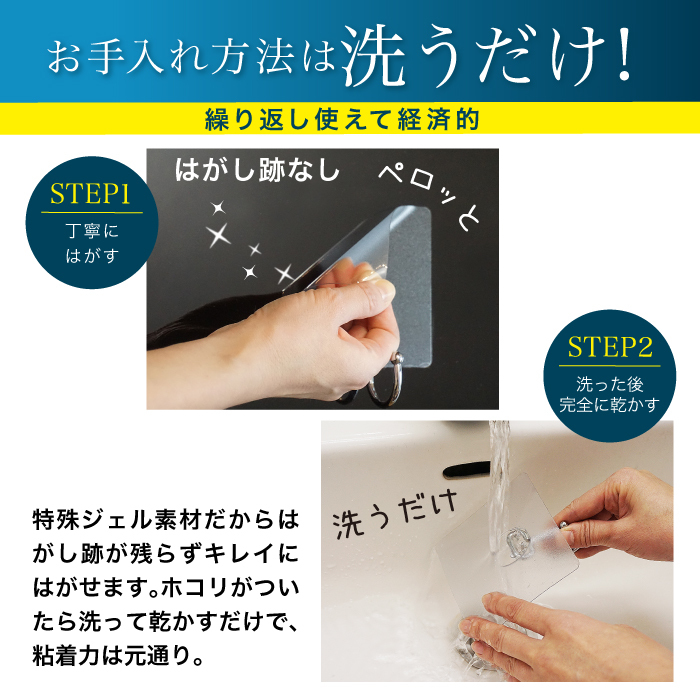 フック 壁掛け 収納 キッチン 玄関 ハンガー コート バッグ 穴開けない 透明 クリア おしゃれ シンプル 金具 耐荷重 12kg 粘着 強力 防水 夢ゲンフック  2個入り :K0102700:コパ・コーポレーション Yahoo!店 - 通販 - Yahoo!ショッピング