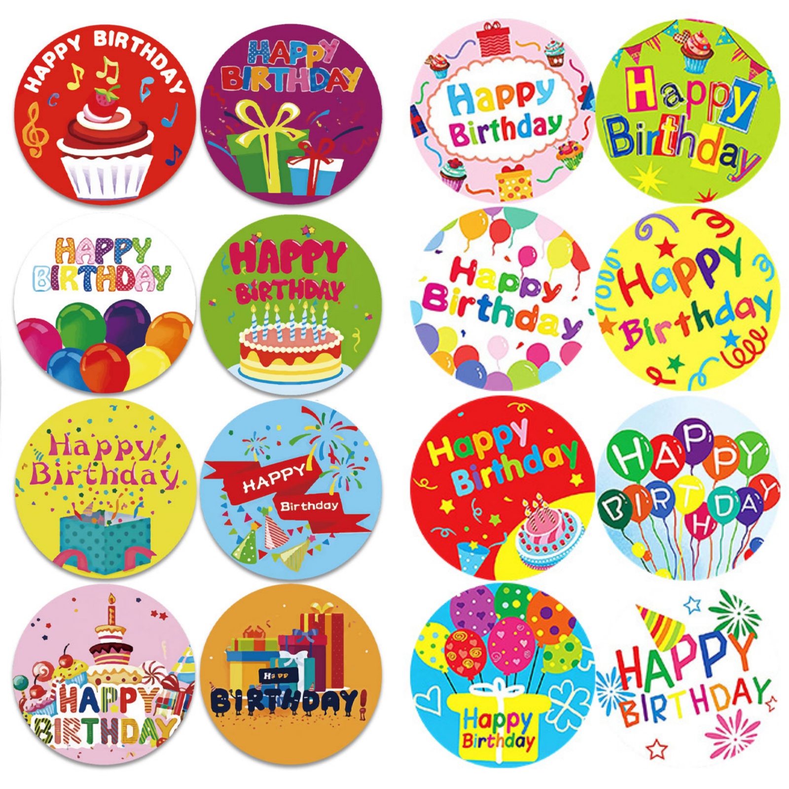 良好品】 HAPPY BIRTHDAY お誕生日シール リース 3cm正方形40枚 NO.787