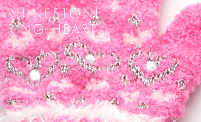 ３連ハートリングのラインストーンの画像
