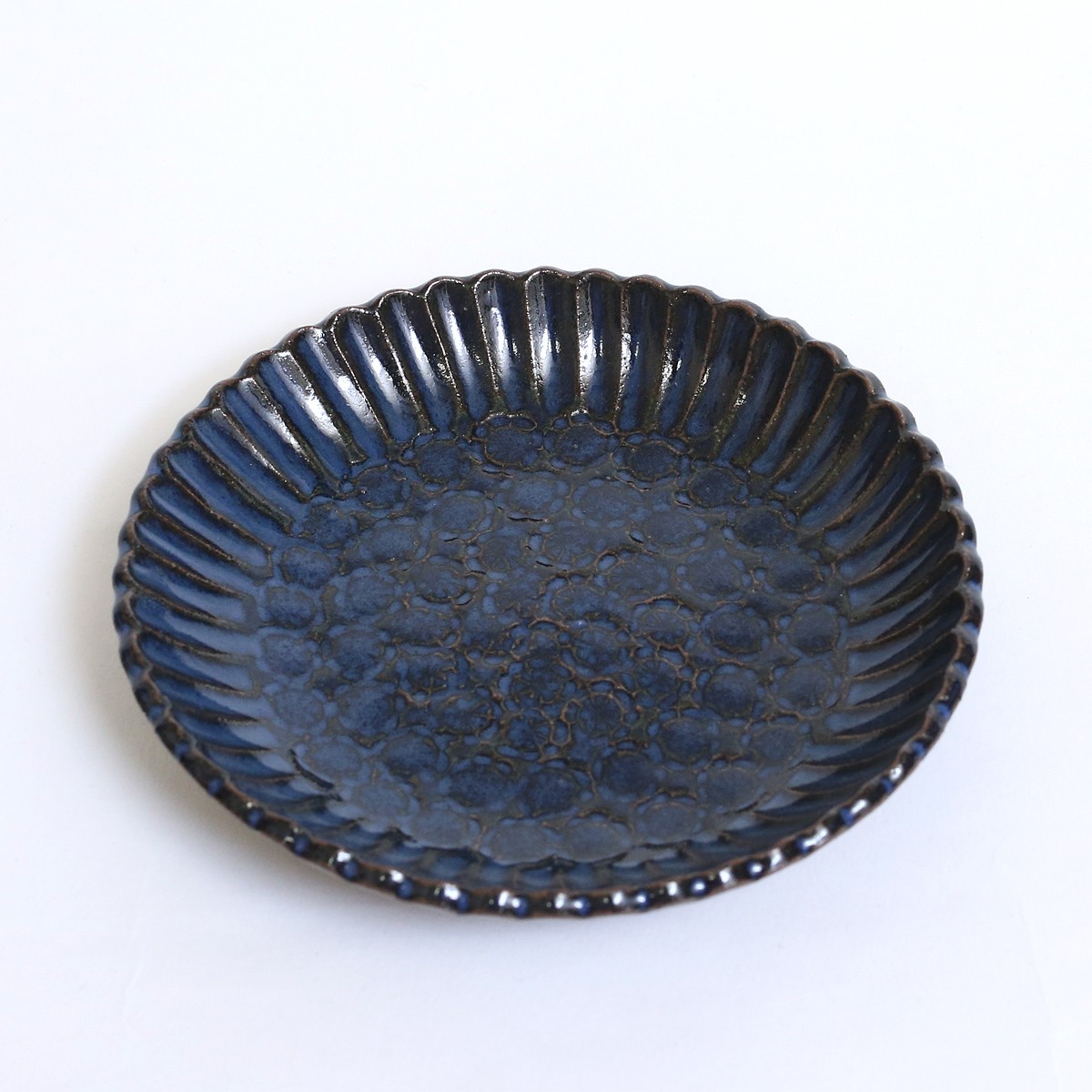 小代焼／輪花板皿 S 陶器 おしゃれ 可愛い 和食器 ／小代本谷ちひろ窯