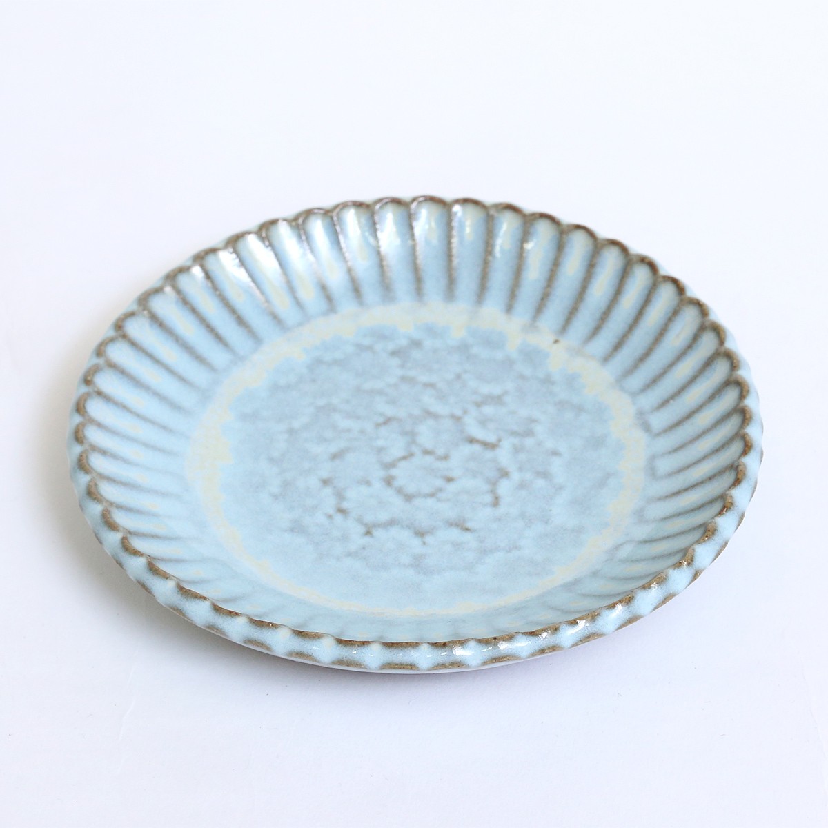 小代焼／輪花板皿 S 陶器 おしゃれ 可愛い 和食器 ／小代本谷ちひろ窯
