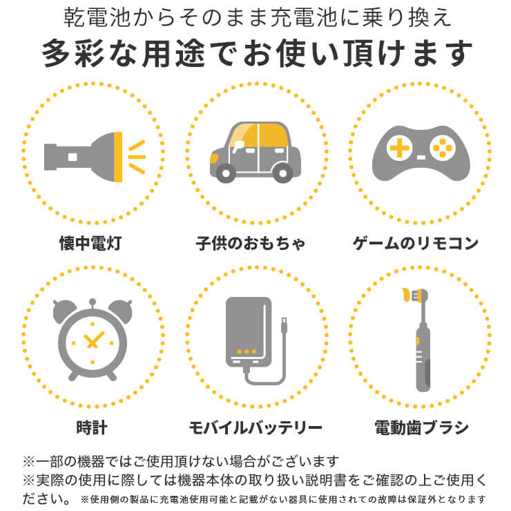 充電池 単3 単三 セット 8本 エネボルト 乾電池 充電式 大容量 enevolt  2150mAh 車中泊グッズ カラフル 単3電池 単三電池 防災 | enevolt | 11