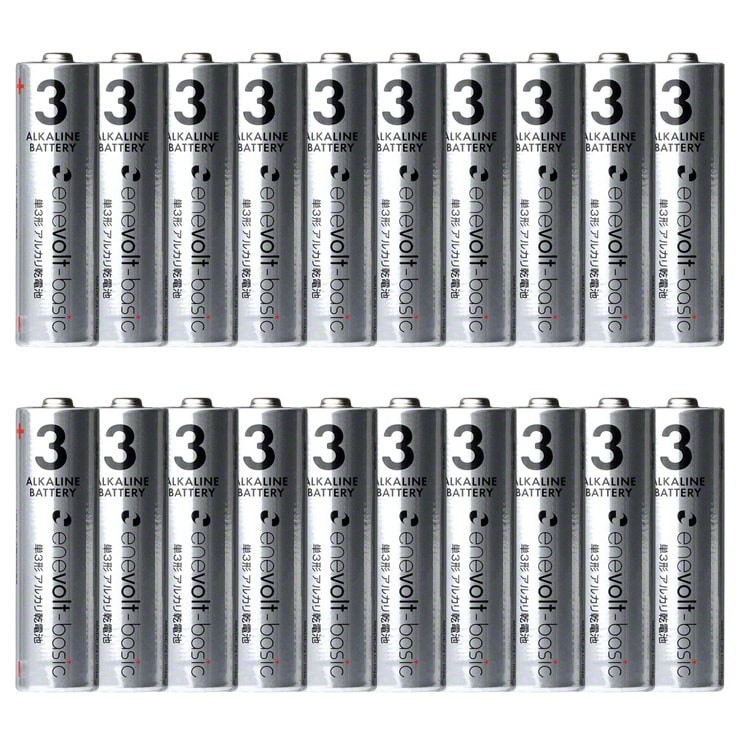 電池 単三電池 単3形 単四電池 単4形 選べる アルカリ 乾電池 20本セット エネボルト ベーシ...