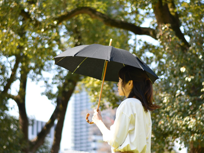 日傘 晴雨兼用傘 雨傘 シンプル サンク CINQ ブラック グレー 